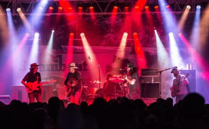 A band on stage at Music Fest