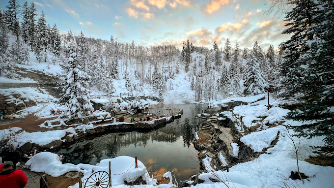 Strawberry Park Hot Springs in the snow