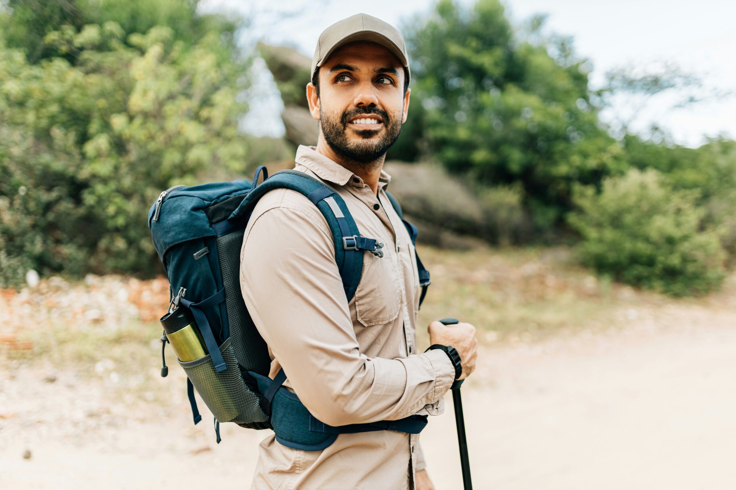 A man hiking