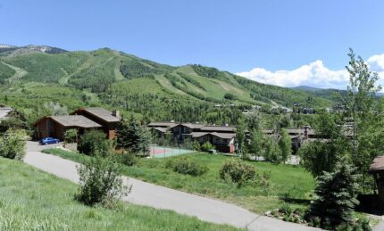 Steamboat Springs in the summer, lush green surroundings