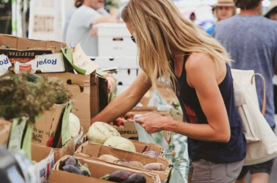 A woman at a farmers market