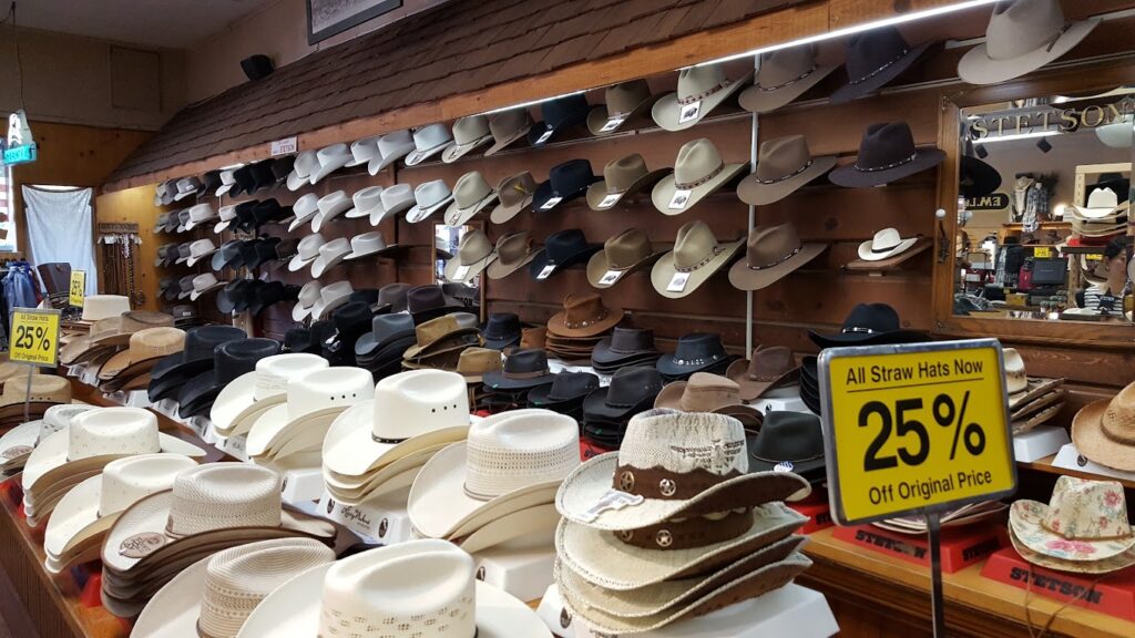 Straw cowboy hats at FM Light and Sons