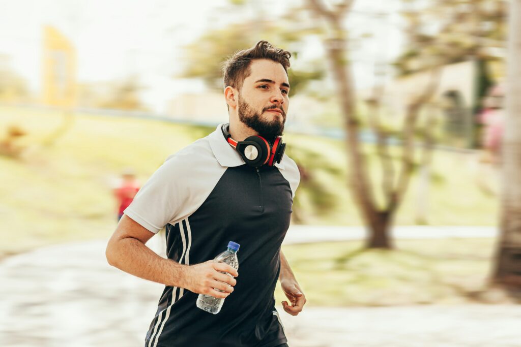 A man jogging