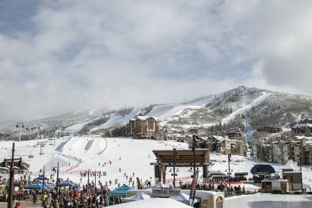 Steamboat base area in the winter