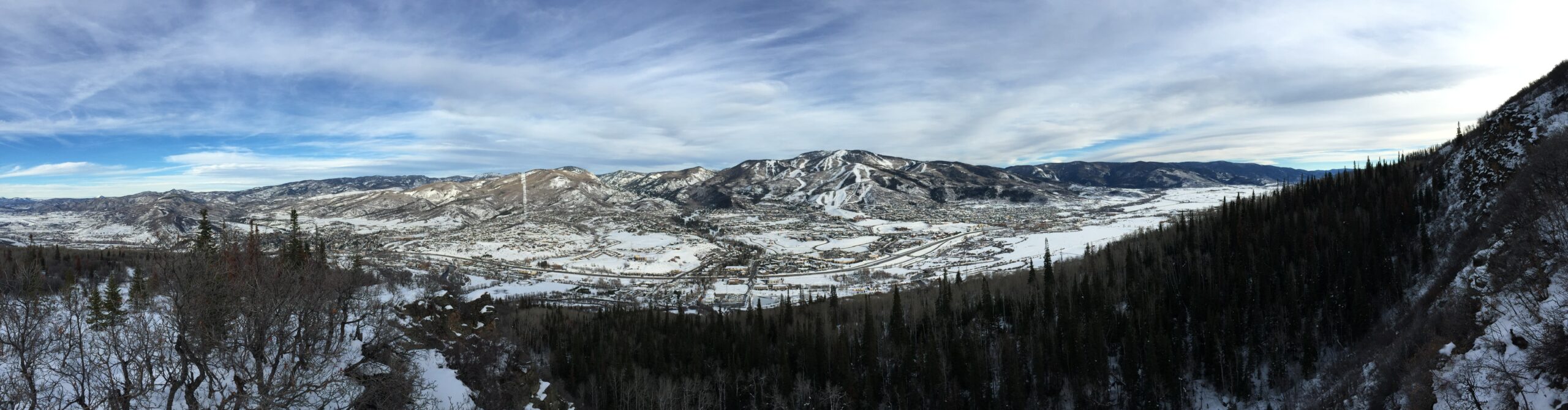 View of Mt Werner covered in snow at Steamboat Resort