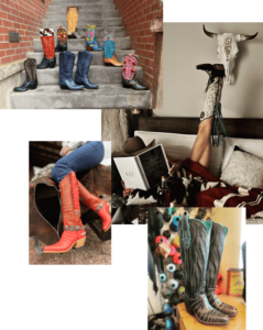 A collection of custom cowboy boots in unique styles and colors is just one great Steamboat Springs gift idea. 