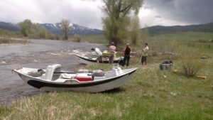 A flyfishing group on the Yampa River