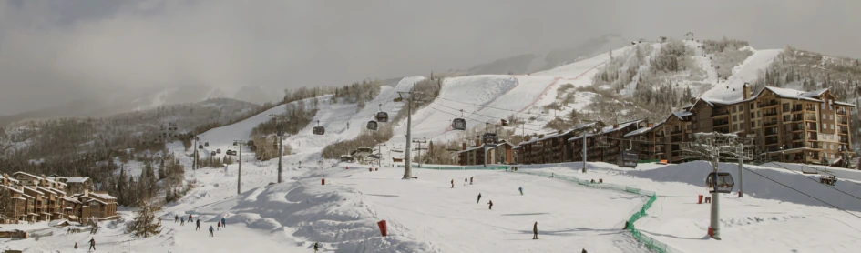 Skiers on the slopes of Steamboat Springs near The Astrid residences